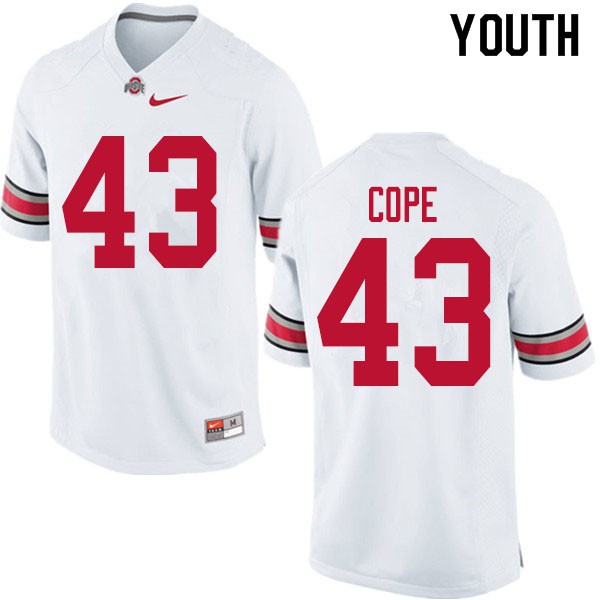 Ohio State Buckeyes #43 Robert Cope Youth Stitch Jersey White OSU59790